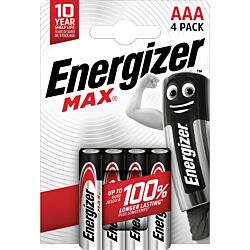 Bateria alkaiczna ENERGIZER MAX AAA LR3 1,5V eco 4szt Energizer 7638900438147
