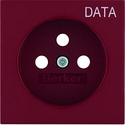 Plakietka gniazda elektrycznego DATA pojedynczego czerwona B.Kwadrat/B.3/B.7 Berker 396380...