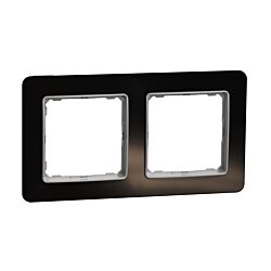 Ramka podwójna pion/poziom szkło czarne, Sedna Design & Elements, Schneider Electric, SDD3...
