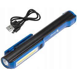 Latarka inspekcyjna LED 3W 150lm 3 tryby ładowalna przez USB czarno-niebieska Hogert HT1E4...
