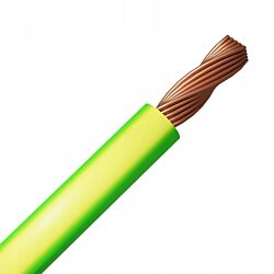 Przewód linka LgY żółto-zielony 1mm2 750V - 1m Elektrokabel LgY_1_żo_750V_100