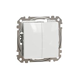 Włącznik światła podwójny biały, Sedna Design & Elements, Schneider Electric, SDD111105...