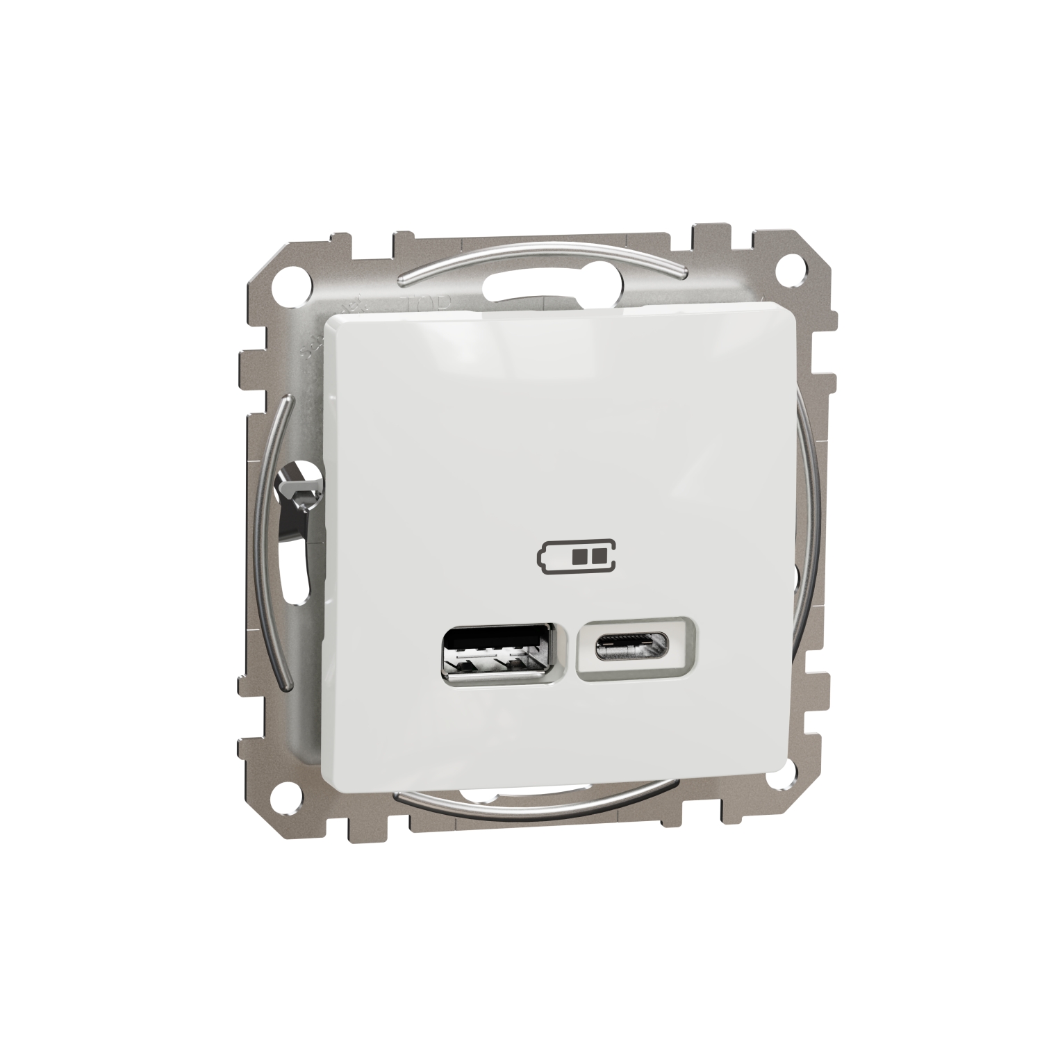 Gniazdo USB podwójne USB A+C białe, Sedna Design & Elements, Schneider Electric, SDD111402