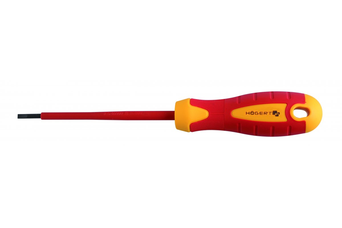 Wkrętak płaski izolowany SL3 100mm 1000V czerwono-żółty Hogert HT1S903