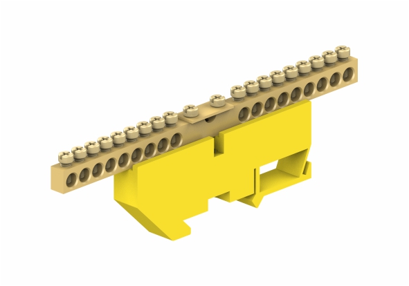 Listwa zaciskowa śrubowa zerowa szynowa TH 18x10mm2 żółta LZN1803-Z AN-KOM R739604