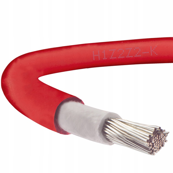 Kabel przewód solarny czerwony 1x6mm2 1000V - 1m Elektro-Plast Nasielsk EM/H1Z2Z2-K-R-6MM2