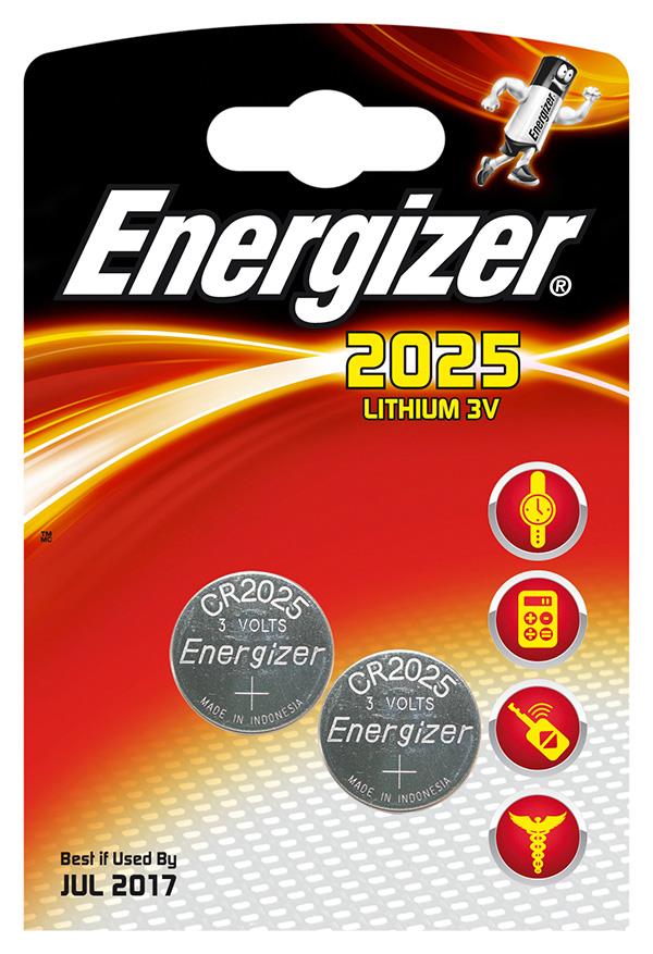 Bateria specjalistyczna litowa ENERGIZER CR2025 3V 2szt Energizer E301021502
