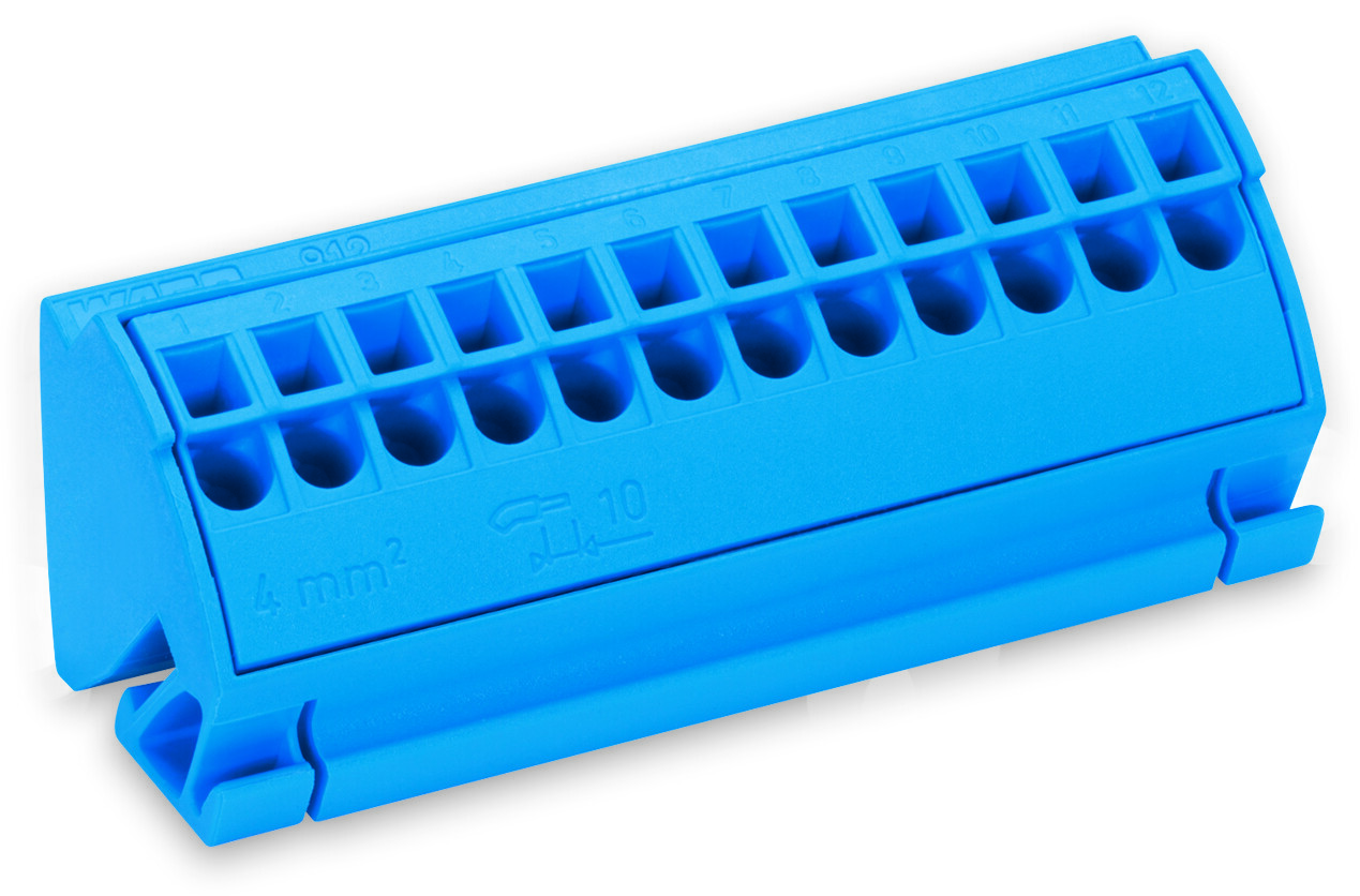Listwa zaciskowa śrubowa, blok przyłączeniowy 12 zacisków 4mm2 niebieski WAGO 812-101
