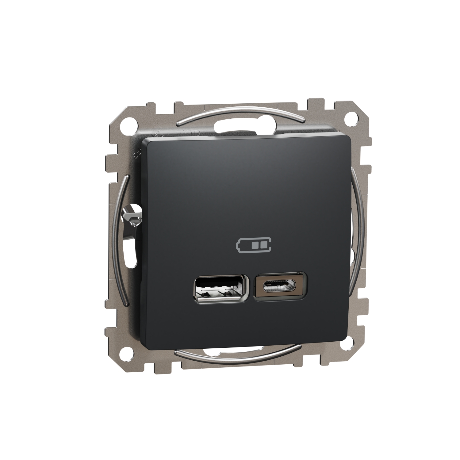 Gniazdo USB podwójne USB A+C czarny antracyt, Sedna Design & Elements, Schneider Electric, SDD114402